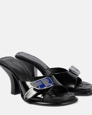 Burberry Bay Leather Sandals - Black