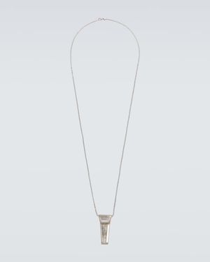 Rick Owens Crystal Trunk Charm Pendant Necklace - White