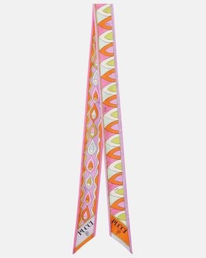 PUCCI Printed Silk Twill Scarf - White