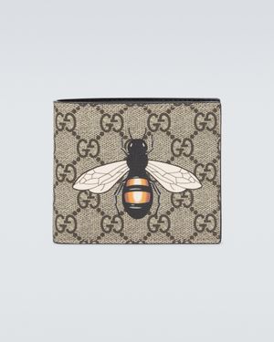 Gucci Bee Print GG Supreme Wallet - Multicolour