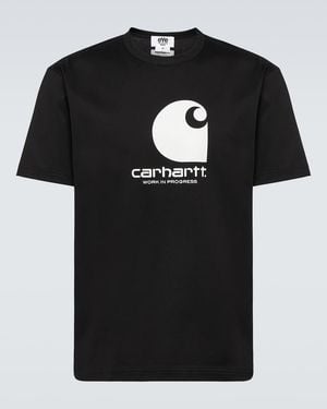 Junya Watanabe X Carhartt Logo Cotton Jersey T-Shirt - Black