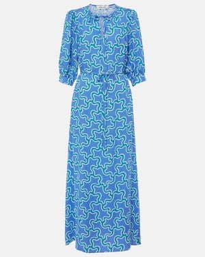 Diane von Furstenberg Drogo Printed Maxi Dress - Blue