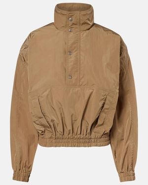 Saint Laurent Gathered Canvas Jacket - Brown