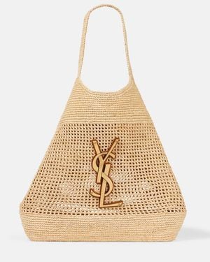 Saint Laurent Icare Maxi Raffia Tote Bag - Natural