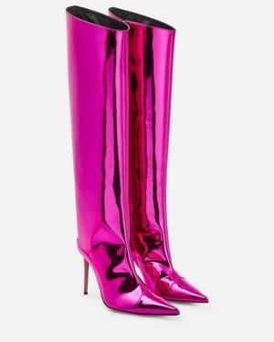 Alexandre Vauthier Metallic Over-The-Knee Boots - Pink