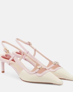 Roger Vivier Viv' Canard Leather Slingback Pumps - Pink