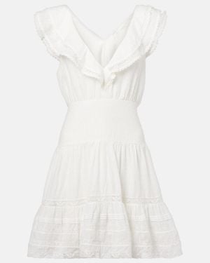 Poupette Della Striped Cotton Minidress - White