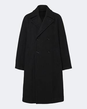 Lemaire Double-Breasted Wool And Alpaca Coat - Black