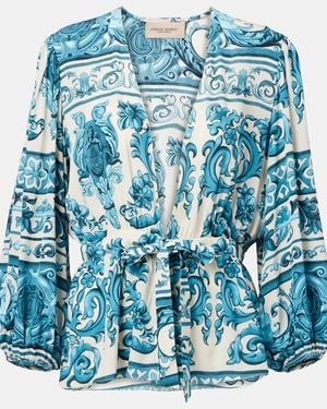 Adriana Degreas Printed Blouse - Blue