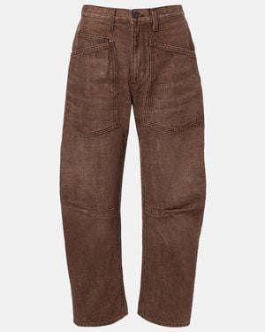 Nili Lotan Shon Barrel-Leg Jeans - Brown