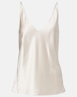 Dorothee Schumacher Sense Of Shine Silk-Blend Satin Top - White