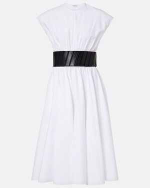 Alaïa Belted Cotton Midi Dress - White
