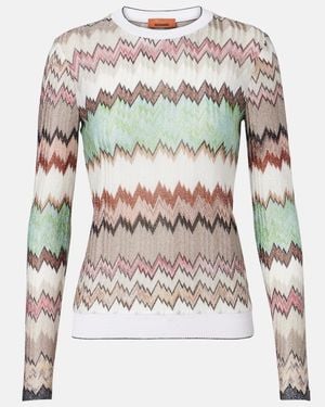 Missoni Top Aus Haekelstrick - Grau