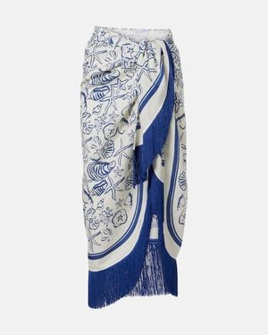 Jonathan Simkhai Bedruckter Cover-Up Aus Einem Leinengemisch - Blau