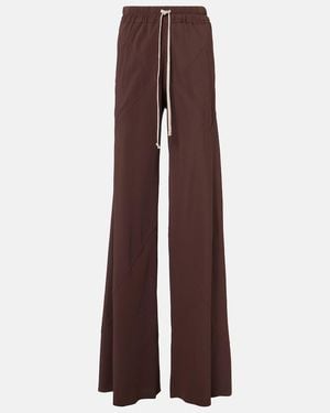 Rick Owens Dietrich Drawstring Crepe Cady Straight Pants - Brown
