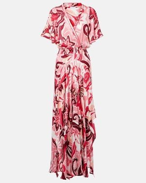 Poupette Mabelle Satin Maxi Dress - Red
