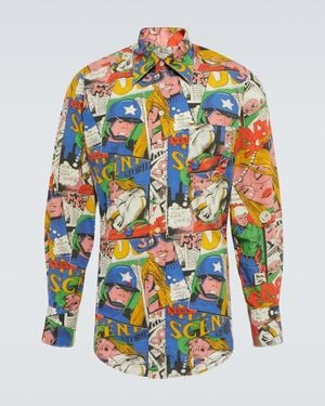 ERL Printed Cotton Shirt - Blue