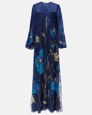 Costarellos Embr Kaftan - Blue