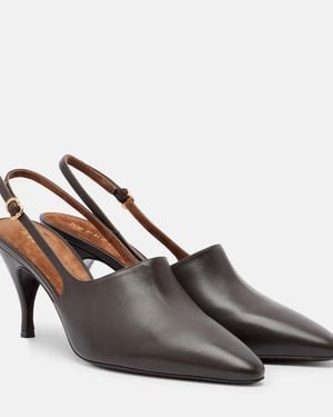 Herbert Levine Cover Up 80 Leather Slingback Court Shoes - Brown