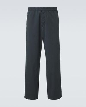 The Row Ari Cotton Straight Pants - Blue