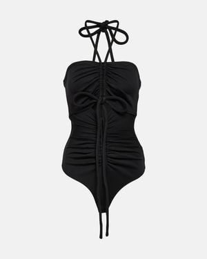 Proenza Schouler Compact Jersey Ruched Bodysuit - Black
