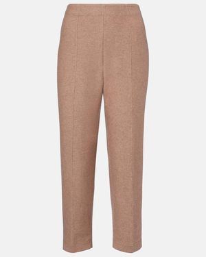 Loro Piana Rose Island Cashmere And Linen Cropped Trousers - Natural