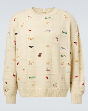 Bode Zoologist Wool And Alpaca Sweater - Natural