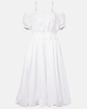 Noir Kei Ninomiya Off-Shoulder Cotton Poplin Midi Dress - White