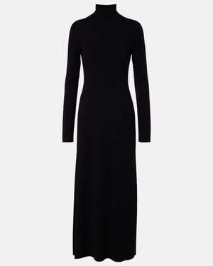 The Row Leoline Turtleneck Virgin Wool Maxi Dress - Black