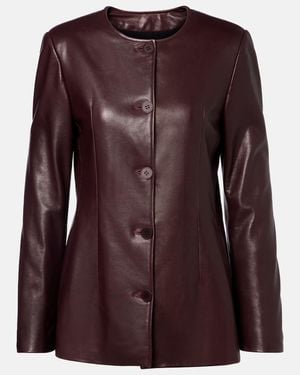 Nour Hammour Maud Leather Blazer - Purple