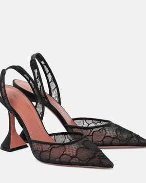 AMINA MUADDI Holli 95 Lace Slingback Court Shoes - Black