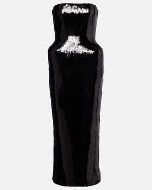 David Koma Sequined Bustier Dress - Black