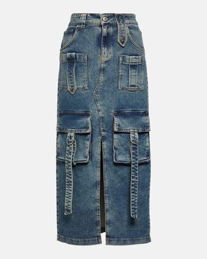 Blumarine Denim Midi Skirt - Blue
