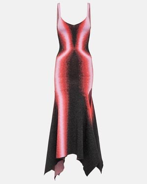 Y. Project Vestido Midi De Punto Estampado - Rojo