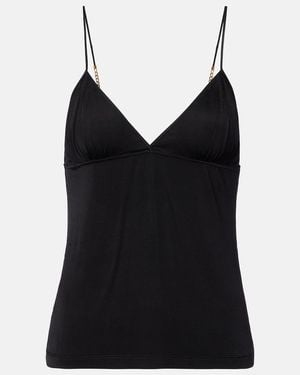 Saint Laurent Cassandre Chain-Detail Jersey Camisole - Black