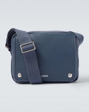 Loewe Pebble Medium Leather Messenger Bag - Blue