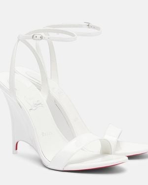 Christian Louboutin Wedge-Sandalen Miss Z Aus Lackleder - Weiß