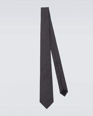 Gucci Corbata Gg De Seda En Jacquard - Blanco