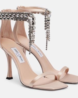 Jimmy Choo Verity 100 Satin Sandals - Pink