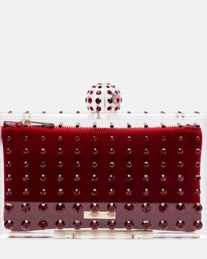 Aquazzura Tequila Mini Beaded Clutch - Red