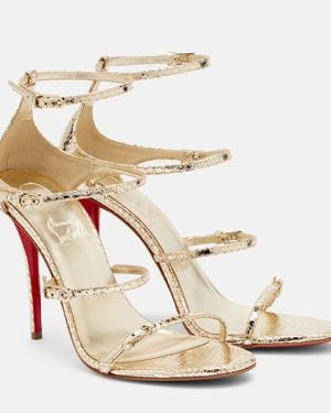 Christian Louboutin Millenium Snake-Effect Leather Sandals - Metallic