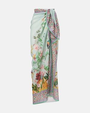 La DoubleJ Floral Cotton Voile Beach Cover-Up - Green