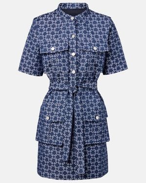 Givenchy Denim Monogram Mini Dress - Blue