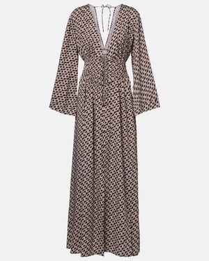 Melissa Odabash Maja Printed Kaftan - Brown