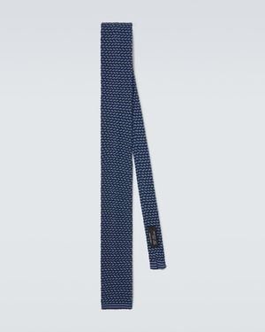 Rubinacci Knitted Silk Tie - Blue