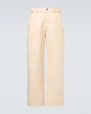 Loewe Cotton Straight Trousers - Natural