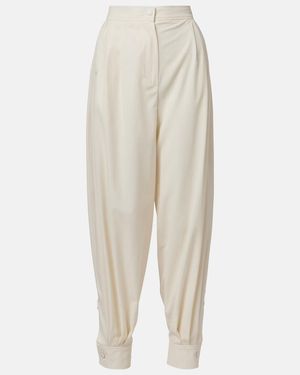 Max Mara Coccole Cotton Trousers - White