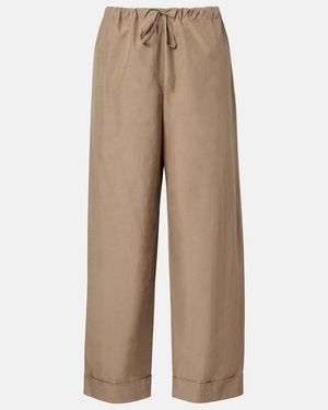 The Row Delano Cotton Straight Trousers - Natural