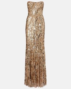 Jenny Packham Euphoria Sequined Gown - Metallic