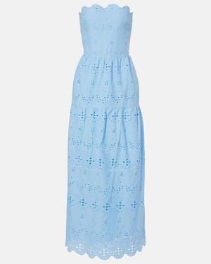 Melissa Odabash Sophie Broderie Anglaise Cotton Maxi Dress - Blue